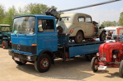 Mercedes-Benz LP kubische Kabine, leicht Pritsche mit Hiab Ladekran 1977-1984